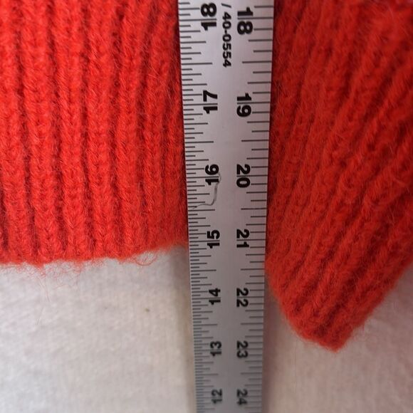 Vero Moda Kamma Variegated Stripe Mock Neck‎ Sweater Small Tangerine Tango Deta - Picture 7 of 8